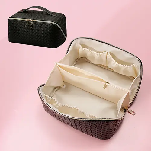 Bearky Nice Durable Cheap Price Premium Casual Pu Leather for Daily Use Portable Storage Makeup Bag